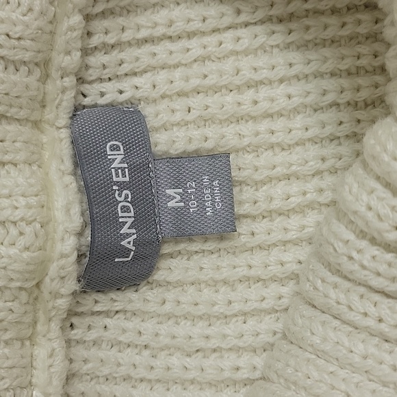 NWT Lands End women's 3/4 sleeve oversized cowl neck sweater sz medium cream - Picture 3 of 5